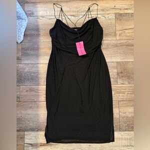 Betsey Johnson Black Cowl Neck Dress XL